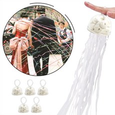 마미앤 화약없는 종이폭죽 안전한 파티 생일 축하 실내 줄폭죽, 5개, 화이트