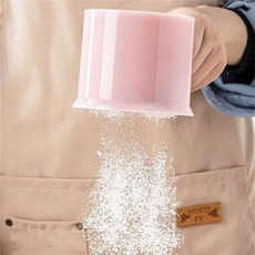 주방 베이킹 도구 반자동 밀가루체 가정용 스테인리스 분당체 손잡이형 채망, 핑크, 1개