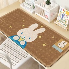 好物推薦 可愛卡通米菲兔軟硅藻泥鼠標墊 工位辦公桌墊書桌墊吸水防滑鍵盤墊, 1個, 簡約米菲,40*90cm【上班推薦】