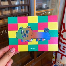 日耀堂 明信片，行走中漸層熊熊，可愛療癒系，傳遞溫馨祝福，高品質紙張，書寫流暢, 1個