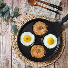 키친아트 국내산 에그팬 계란팬 계란후라이팬, 1개, 에그팬 원형 4구 가스렌지용, 26cm