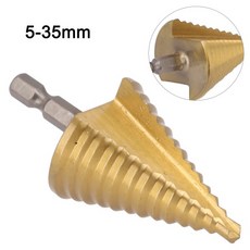 5-35MM HSS 티타늄 코어 스텝 드릴 도구 나선형 그루브 13 단계 다중 홀 콘 비트 목재 커터 고속, [01] 옵션1, 1개