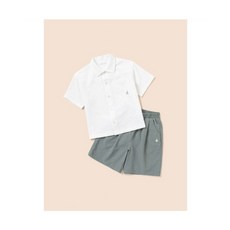 빈폴 BEANPOLE 키즈 KIDS 클래식 시어서커 상하 세트 화이트 (BI5465U011) BI5465U0