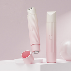 더블 헤드 전기 제모기 전신 사용 가능 IPX7 방수 휴대용 충전식 면도기, 핑크