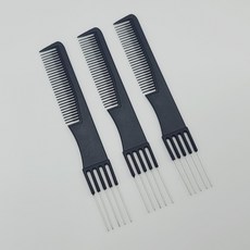포크빗 삼지창빗 업스타일 오발빗 작품빗 가르마 M50437, 3개, 블랙