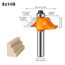 라우터 비트 에징 로만 오지 8mm 커터 샹크 도브테일 더블, 03 03 8X38.1 orange, 1개