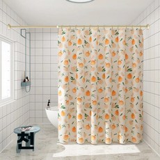 달콤 복숭아 맞춤 패브릭 화장실커튼 샤워커튼 욕실커텐, 1개, A. 폴의 사이즈를 맞춤 제작하거나 색상을 변경해야 하