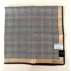 小老闆萬國商舖 日本製 DAKS透氣輕薄吸汗手帕-千鳥格棕 純棉柔軟舒適, 1個