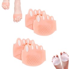 남녀 모두를 위한 조절 가능한 실리콘 발가락 분리기 엄지손가락 외전 교정기 통기성 부드럽고 편안하며 분리 거리 가능. (육색+흰색), flesh color