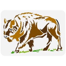 PET 농장 페인팅 스텐실 동물 테마 벽화 패턴 캐주얼 컨트리 장식 DIY, 캐틀 274, 1개