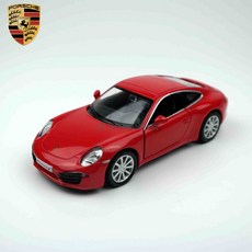 자동차 다이캐스트 포르쉐 911 카레라 1:36 장난감 모형 미니어쳐, 레드, 1개