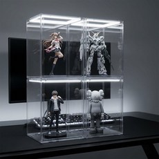 Curious Pony 피규어 장식장 led 레고 장식장 아크릴 피규어 장식장 45*33*33cm, 4개