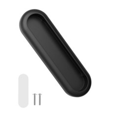 MeBantoo 자체 접착 서랍 손잡이 1개 10.2cm(4인치) 셀프 스틱 알루미늄 합금 푸시 풀 손잡이 주방 캐비닛 옷장 유리 슬라이딩 헛간 문 창문 발코니 문용, 1, 블랙
