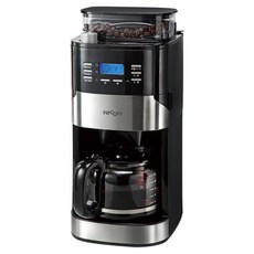 NICOH 美式12杯自動錐磨咖啡機NK-C121，預約定時，大容量家用辦公室咖啡機, 黑銀雙色面板, NK-C121