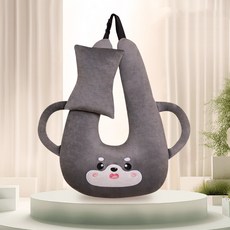 윈웨이 차량용 목꺽임방지 안전벨트쿠션 캐릭터바디쿠션 세트, 1세트, 허스키