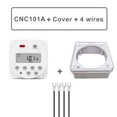 타이머 릴레이 CN101A LCD 시간 스위치 110VAC 220VAC 12VDC 24VDC 48VDC 가로등 광고판 전원 공급 장치 방, 03 220VAC, 04 CN101A Cover 4wires