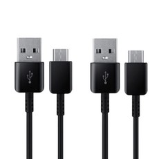 [1+1] 삼성 정품 USB C타입 고속 충전케이블 최대 25W지원 갤럭시 스마트폰 데이터 통신 케이블, 블랙, 1개