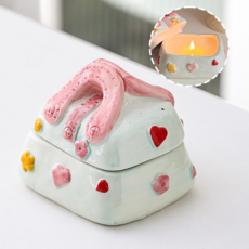 귀여운 핸드백 모양 도자기 장식품, Pink