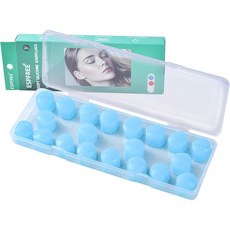 수면 수영용 이어플러그 10쌍 - 재사용 가능한 노이즈 캔슬링 소프트 실리콘 젤 왁스 코골이 수영 여행 목욕 콘서트 및 공부용 보라색 원 사이즈, Light Blue, One Size