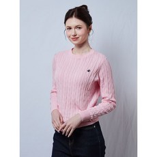 비버리힐스폴로클럽 여성 케이블 라운드넥 니트 TS410