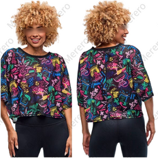 줌바룩 헬스복 레저스포츠복 댄스댄스스포츠복 요가복 반팔프린트티셔츠 방송댄스의상 에어로빅복 단체복 무대의상