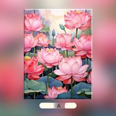 피포페인팅 DIY 풍경화 그리기 세트 봄 테마 30 x 40cm, 30x40 단단한 나무 내부 프레임, 1개, A