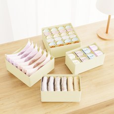 프리미엄 패브릭 접이식 양말 속옷정리함 4종, 1세트, 베이지