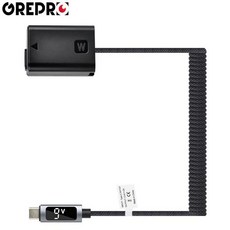 Grepro 9V USB-C NP-FW50 더미 배터리 AC 전원 어댑터(소니 알파 ZV-E10 A6000 A7RII A7S용)