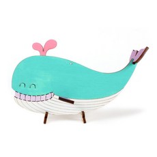 영공방 목공 DIY 직접 만드는 쉬운 조립 키트 우드동물 시리즈 고래 장난감 만들기 놀이