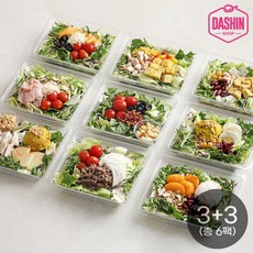 [다신샵] 주문후제조 한스푼샐러드 도시락 3+3팩 / 탄단지 식단관리, 콥 샐러드 3팩, 케이준치킨 샐러드 3팩
