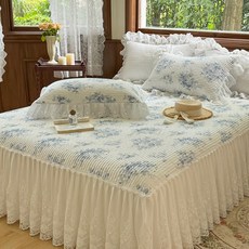 BXTBX 순면 레이스 침대커버 매트리스커버 + 베개커버 2p 세트