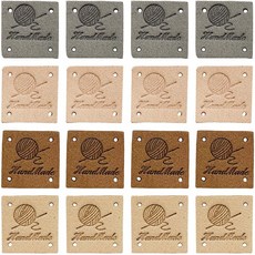다이메이 40PCS 수제 PU 가죽 라벨 의류 핸드메이드 엠보싱 태그 장식 니트 청바지 가방 신발 모자 - 2.5X2.5cm 실볼 5678