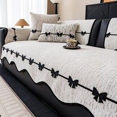 데이하우스 소파커버 사계절 카우치 방석 덮개 매트, 엘레강트드림베이지화이트