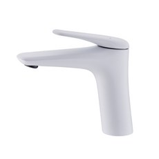 北歐現代全銅冷熱水栓 浴室洗手台面盆適用, 1個, 矮 白色