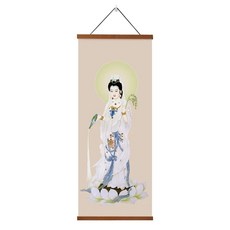 선녀 탱화 대형 불당 보현보살 불교 선녀탱화 종교 법당그림, A. 40x100cm 백의관음, A. HD 초상화 티크 자석 족자