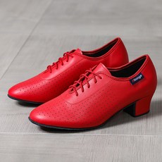 알롱제A5 댄스화 4cm 통굽 라인댄스 사교 라틴 스포츠댄스화, 250, 레드