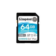Kingston Canvas Go Plus 64GB SD Card | Up to 200MB/s Class 10 UHS-I U3 V30 SDG4/64GB 138049