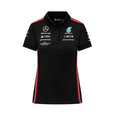 Mercedes AMG Petronas 포뮬러 원 팀 - 여성용 2023 팀 폴로 - 블랙 - 사이즈: XL