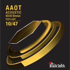 BlackSmith AABR-1047 奈米碳纖維AAOT厚包膜 80/20黃銅 民謠吉他弦 超輕規格, 1個