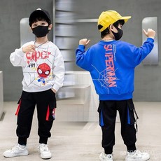 男童春秋套裝2024新款蜘蛛俠兒童套裝奧特曼衣服男孩潮流韓版帥氣