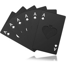 스페이드 병따개 6팩 에이스 - 스테인리스 스틸 플레이 카드 모양 맥주따개 포커 파티 혜택 결혼식 신랑 선물 신용카드 크기 도구
