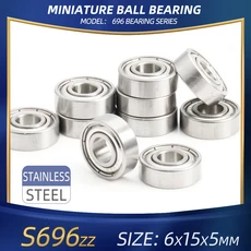 FUSHI 696 ZZ 베어링 6x15x5mm 10Pcs RS 산업용 모터 용 플랜지 핸드 피스 고속, 01 10 개, 03 S696zz Stainless, 01 10개