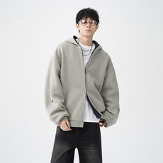 남녀공용 오버핏 후드티 데일리 무지 베이직 투웨이 후드집업 가을 아우터 995