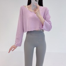 로라벨 랜드 니트 필라테스복 요가복 커버업