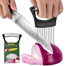 PCS 양파 슬라이서 슬라이스용 커터 텐더라이저가 홀더 아보카도 레몬 고기용 달걀 양파 포함된 가젯 주방 초퍼 과일 가이드와 감자 토마토 스테인리스 스틸 야채 깔끔한