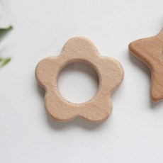 마크라메 DIY 재료 동물 모양 우드 장식 부자재, 꽃, 5개