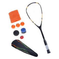 남녀용 경량 트레이닝 스쿼시 라켓 충격 흡수 초보자 스쿼시 라켓 스포츠 장비, 1 black advanced pla