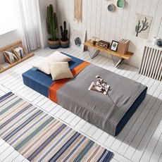 홈잡스 올인원 저상형 침대 매트리스, 네이비