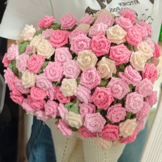 모미얀 뾰족장미 블랭킷 꽃다발 담요 DIY 키트*유투브 무료 영상 포함, 핑크스킨 80cm(몸통 아이보리), 1개