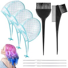 Guduling 헤어 하이라이트 캡 8개 모발용 금속 후크 3개와 염색 빗 2개 브러시 살롱 DIY 염색용 [호환], 1